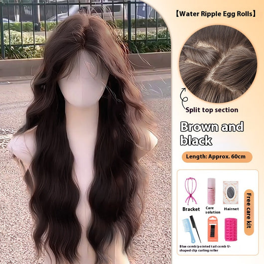 Peluca Larga Rizos Naturales Cabello Artificial Cobertura Total - Image 9