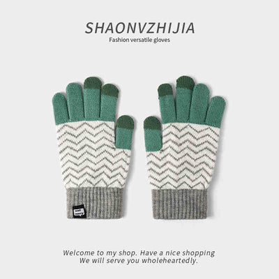 Guantes de Lana Tejidos con Diseño Piña para Mujer - Invierno - Image 4