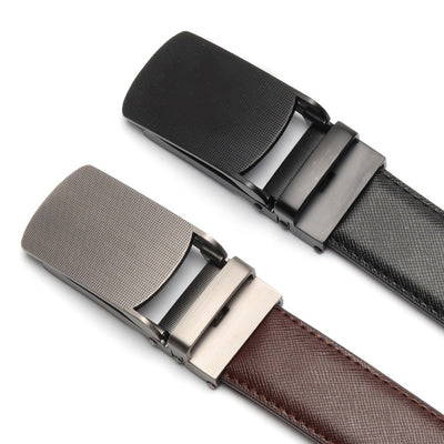 Cinturón de Cuero Doble Capa con Hebilla Automática para Hombre - Image 5