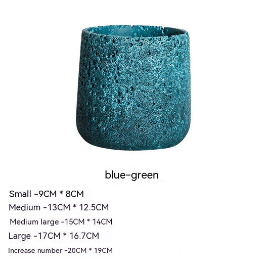 Maceta de Cemento Nórdico con Bandeja - Diseño Volcánico Transpirable para Plantas - Image 15