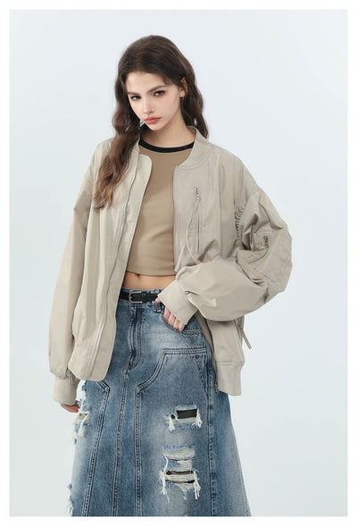 Abrigo Beisbolero Holgado para Mujer - Image 29