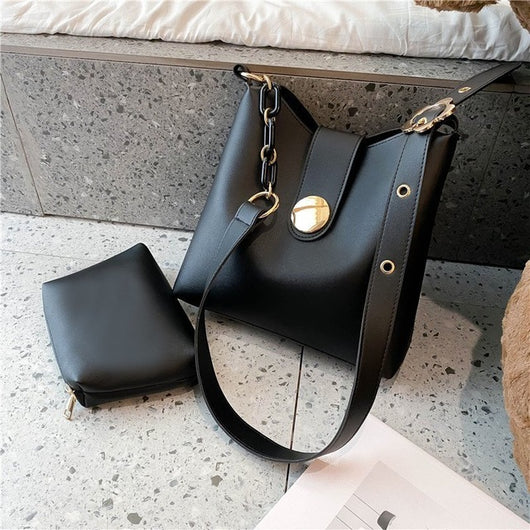 Set de 2 Bolsos de Cuero Genuino para Mujer - Bolso Tipo Bucket y Mensajero - Image 23