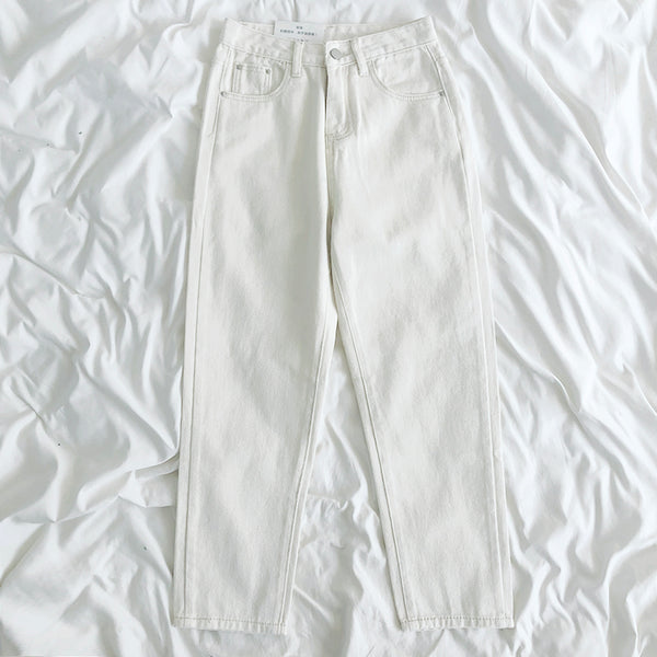 Pantalón Vaquero Vintage Cintura Alta Slim Fit Lavado Claro