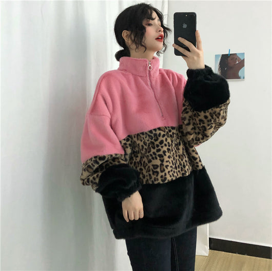Buzo Cuello Alto con Cierre Estampado Leopardo - Image 14