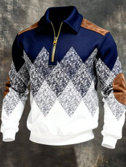 Sudadera Casual de Manga Larga con Estampado 3D para Hombre