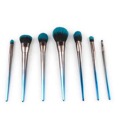 Set de 7 Brochas de Maquillaje Degradado Azul Negro - Image 2