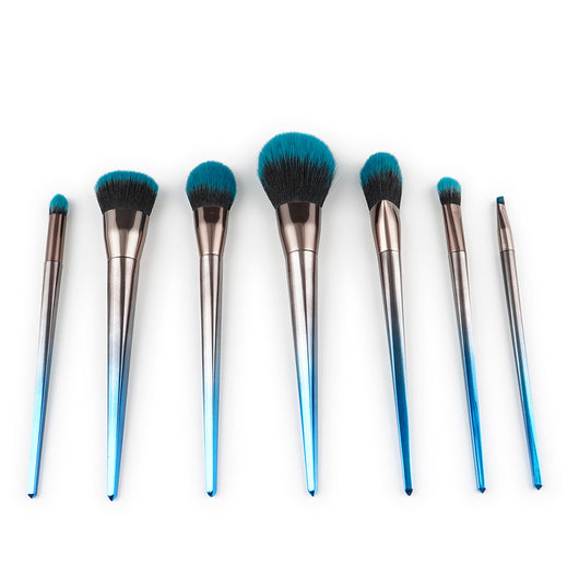 Set de 7 Brochas de Maquillaje Degradado Azul Negro - Image 2