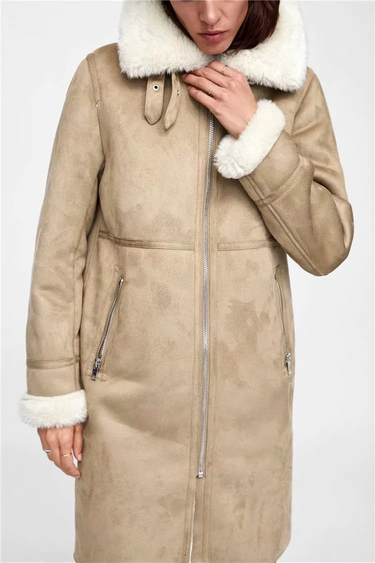 Abrigo Largo de Algodón Casual Estilo Europeo para Mujer - Image 18