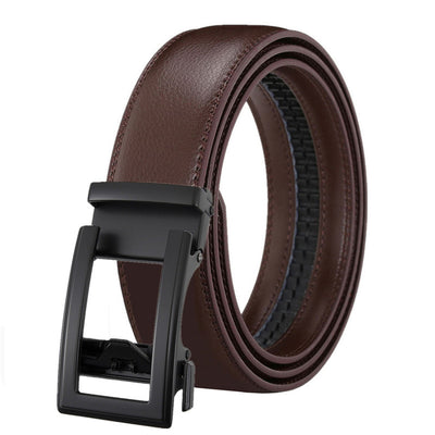 Cinturón de Cuero para Hombre con Hebilla Automática - Doble Capa de Cuero Vacuno - Image 9