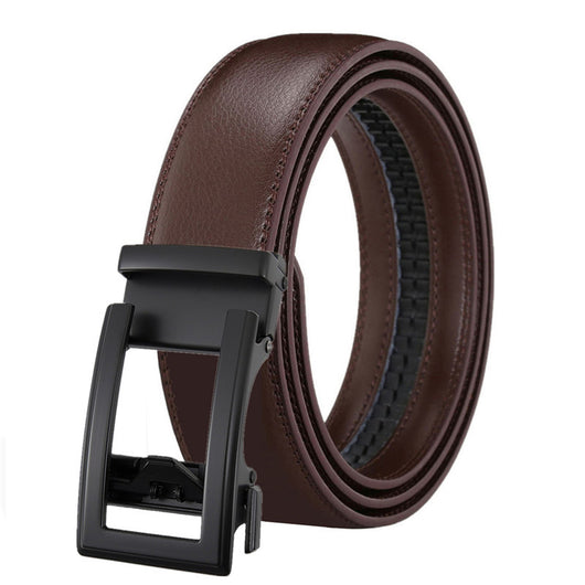 Cinturón de Cuero para Hombre con Hebilla Automática - Doble Capa de Cuero Vacuno - Image 9