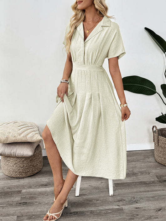 Vestido Camisero Ajustado con Bolsillos - Falda Entallada para Oficina - Image 24