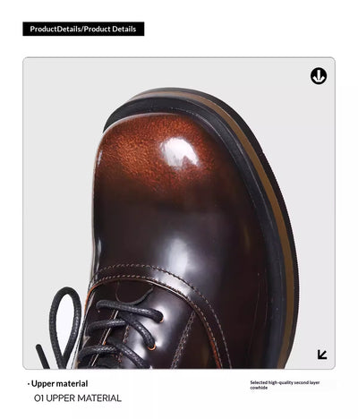 Zapatos de Cuero Bicolor con Suela Gruesa para Hombre - Casual y Profesional - Image 22