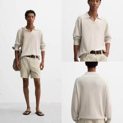 Polo Tejido de Manga Larga Clásico para Hombre - Image 9