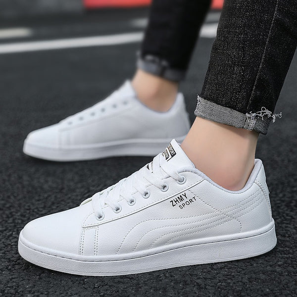 Zapatos Casuales Minimalistas Blancos para Hombre con Suela Plana