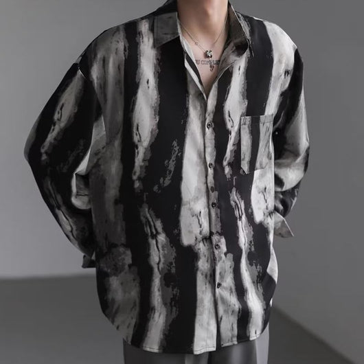 Camisa Hombre Relajada con Textura Efecto Agua y Caída Fluida - Image 10