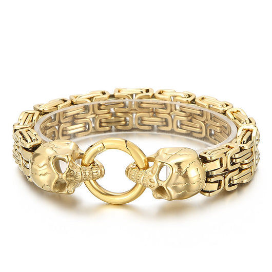 Pulsera de Acero Titanio para Hombre con Patrón de Calavera - Image 7