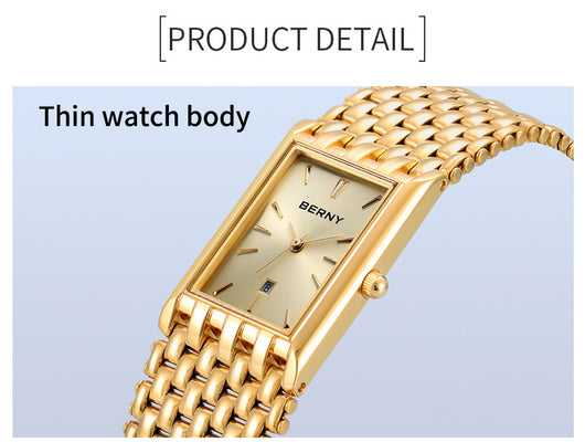 Reloj de Cuarzo Dorado Ultrafino para Pareja - Acero Inoxidable Resistente al Agua - Image 14