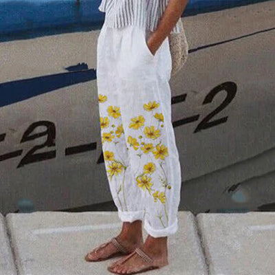Pantalones Vintage Estampados de Pierna Ancha para Mujer - Image 17