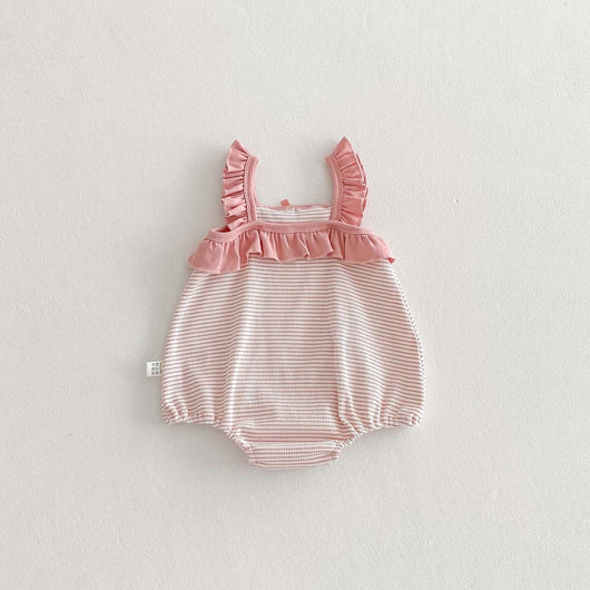 Jumpsuit Niña Verano Rayas con Volantes sin Mangas - Image 23