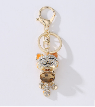 Llavero Gato de la Suerte con Cristal y Esmalte - Accesorio Elegante para Mujer - Image 9