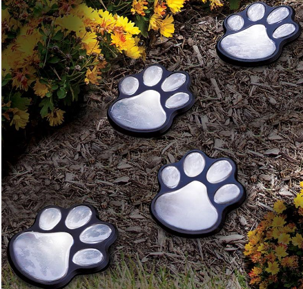 Luces Solares Decorativas con Huella de Pata - Lámparas LED para Jardín