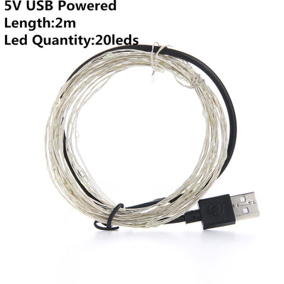 Luces LED Navideñas Exteriores - Guirnalda 2m/5m/10m Recargable USB - Image 9