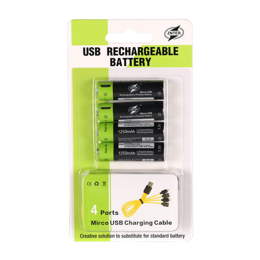 Baterías Recargables USB 1.5V AA - Juego de 4 con Cable de Carga - Image 10