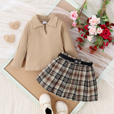 Conjunto Elegante de Otoño e Invierno para Niñas con Falda Plisada de Manga Larga - Image 10