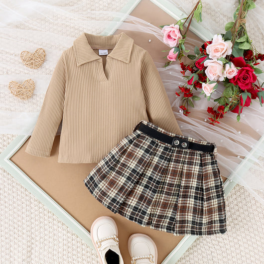 Conjunto Elegante de Otoño e Invierno para Niñas con Falda Plisada de Manga Larga - Image 10