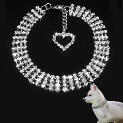 Collar de Strass para Mascotas con Cadena de Corazones - Perros y Gatos - Image 5