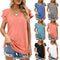Blusa Fresca con Volantes - Camiseta Manga Corta Color Liso para Verano