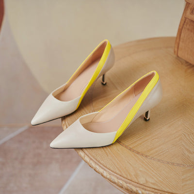 Sandalias de Tacón Stiletto Bicolor Elegantes para Mujer - Image 6