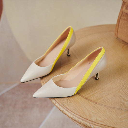 Sandalias de Tacón Stiletto Bicolor Elegantes para Mujer - Image 6