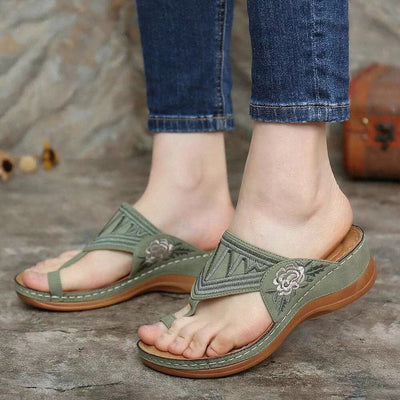 Sandalias Bordadas Cómodas para Verano - Chanclas Elegantes para Mujer