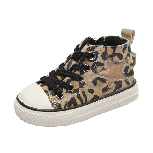 Zapatillas Altas de Lona con Estampado Leopardo para Bebé - Image 2
