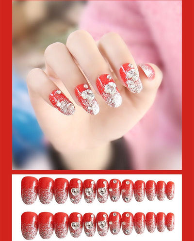 Uñas Postizas Decoradas con Lazo y Corona - Parches de Uñas Artísticas - Image 12