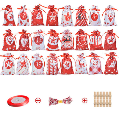 Set de Bolsas de Regalo Calendario Navideño en Satén - Image 5