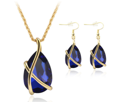 Conjunto de Joyería Elegante: Collar, Aretes y Colgante de Cristal Nostálgico - Image 6