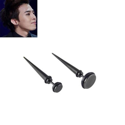 Aretes largos de aguja con punta redonda en negro