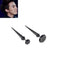 Aretes largos de aguja con punta redonda en negro