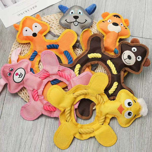 Juguete de Peluche para Perros y Gatos - Hueso Resistente a Mordidas con Sonido