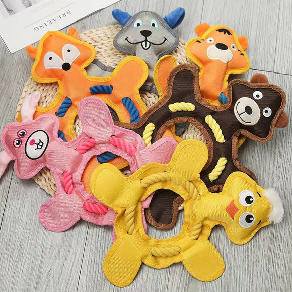 Juguete de Peluche para Perros y Gatos - Hueso Resistente a Mordidas con Sonido