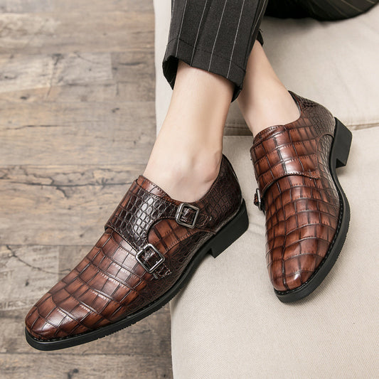 Zapatos de Cuero para Hombre Estilo Británico con Punta Cuadrada y Patrón Grabado - Image 2