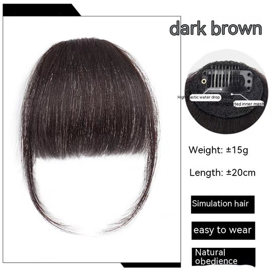 Juego de Peluca Invisible con Flequillo Recto Natural - Cabello Artificial Integrado - Image 12