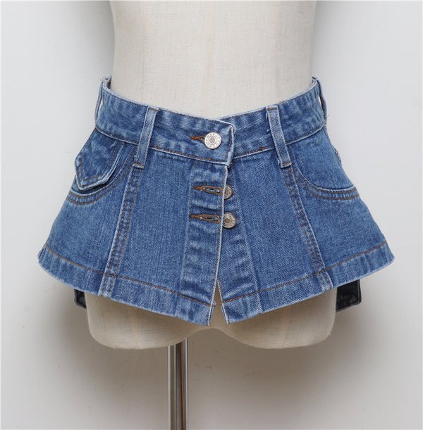 Faja Denim Versátil con Detalles Decorativos para Mujer