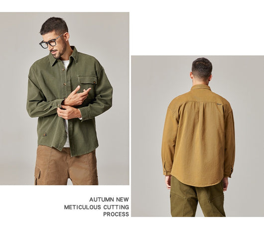 Chamarra Overol Retro Americana para Hombre en Algodón Pesado - Image 12