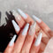 Uñas Postizas Premium Macchiato Azul Hielo - Acabado Suave y Duradero