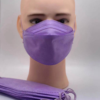 Blue fish-shaped disposable mask on a mannequin head, with more masks stacked in the foreground. - Image 6