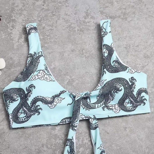 Traje de Baño Enterizo Triangular Estampado para Mujer - Image 13