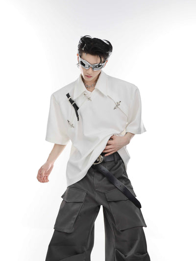Remera Corta Acolchada con Hebilla de Diseño y Hombro Reforzado - Image 10